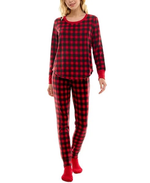 Женские 2 шт. Упакованные пижамы с принтом и усилителем; Комплект носков Roudelain, красный