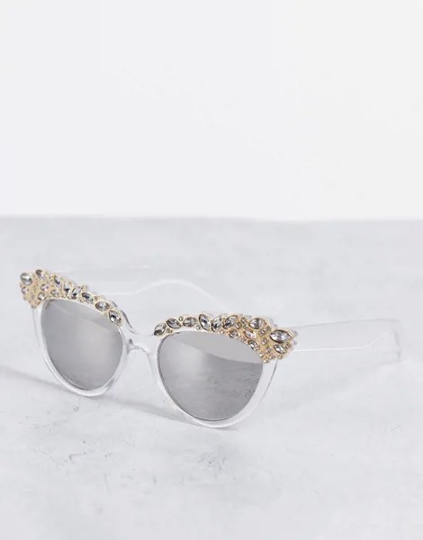 Солнцезащитные очки «кошачий глаз» AJ Morgan Princess Mano-Белый