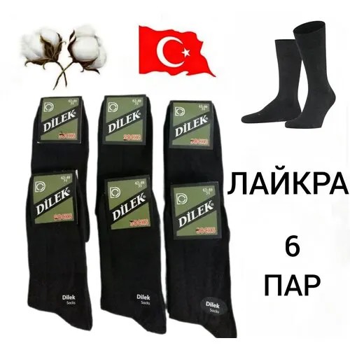 Мужские носки DILEK Socks, 6 пар, размер 43-46, черный