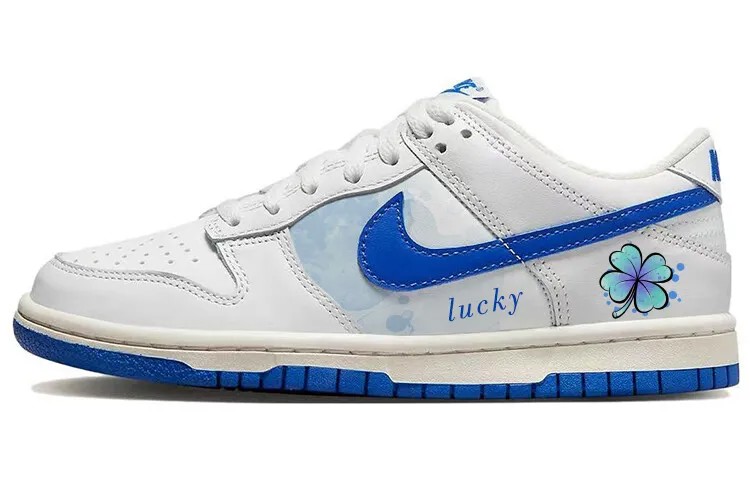 Кроссовки Nike Dunk Skateboarding Shoes Women's Low-top White/blue, синий