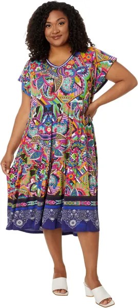 Платье Johnny Was The Janie Favorite Tiered Tea Length Dress-Demarne, разноцветный