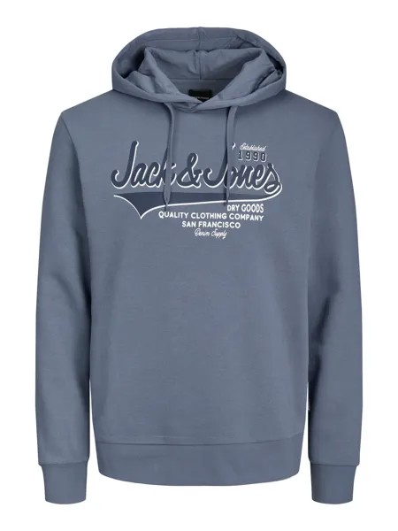 Толстовка Jack & Jones Warmer Logo Print Hoodie Sweater Pullover JJELOGO, светло-синий