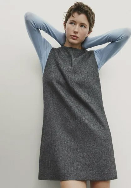 Повседневное платье WITH CREW NECK AND TEARDROP OPENING Massimo Dutti, цвет grey