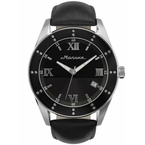 Наручные часы Молния 00701002-2.0, черный, серебряный