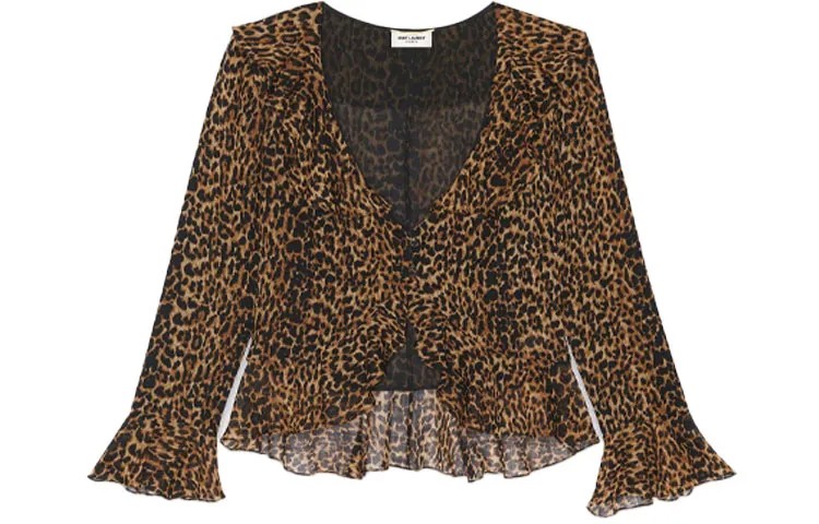 Рубашка женская черная Saint Laurent