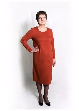 Платье Полина Клевцова, размер 54, терракотовый