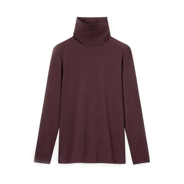 Лонгслив Uniqlo Heattech Turtleneck Thermal Top, тёмно-коричневый (Размер M)