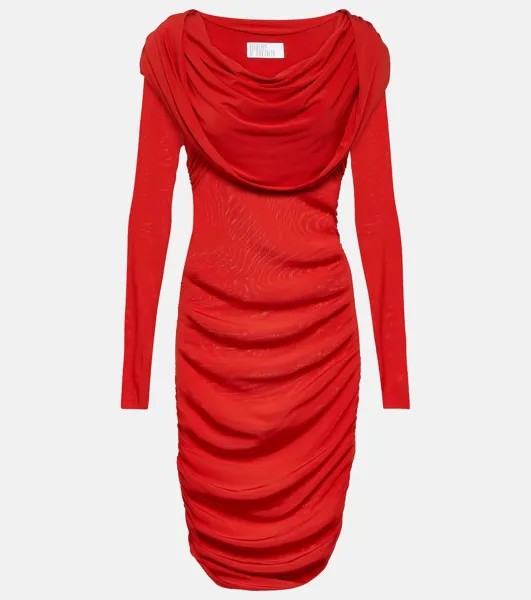 Мини-платье из джерси с капюшоном GIUSEPPE DI MORABITO, красный