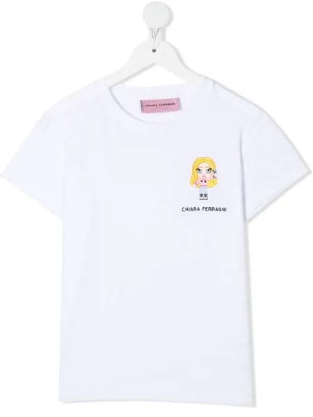 Chiara Ferragni Kids футболка с вышивкой