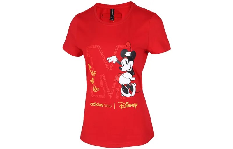 Футболка Disney X женская красная Adidas Neo