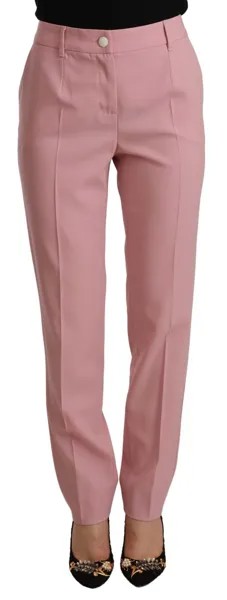 Брюки DOLCE - GABBANA Розовые шерстяные эластичные брюки с высокой талией IT40/US6/S Рекомендуемая розничная цена 750 долларов США