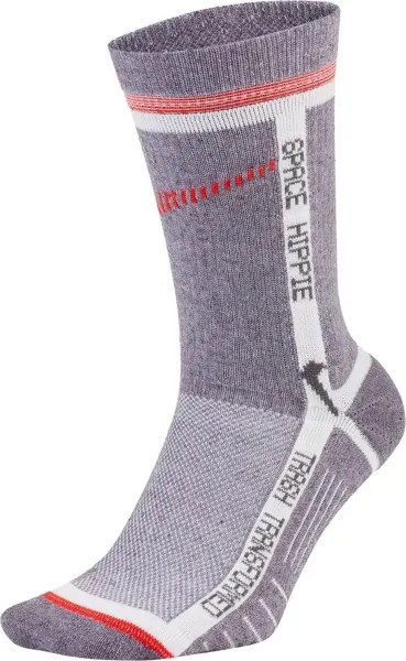 Носки для экипажа Nike Sportswear Space Hippie Multiplier, серый/малиновый