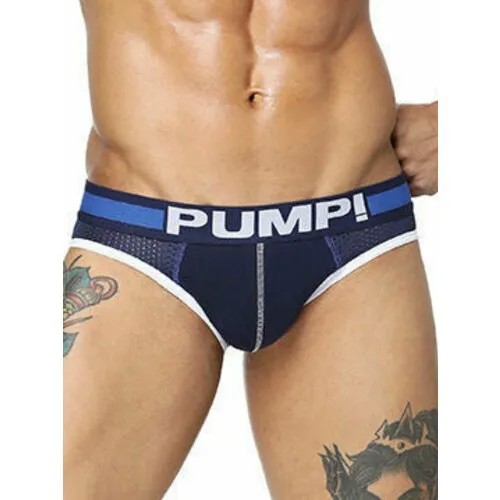 Трусы брифы PUMP!, средняя посадка, плоские швы, быстросохнущая, корректирующий эффект, размер L, синий