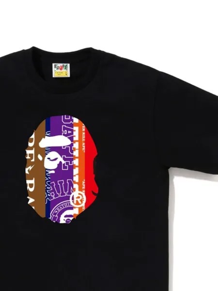 A BATHING APE футболка Fans Scarf Ape Head, черный