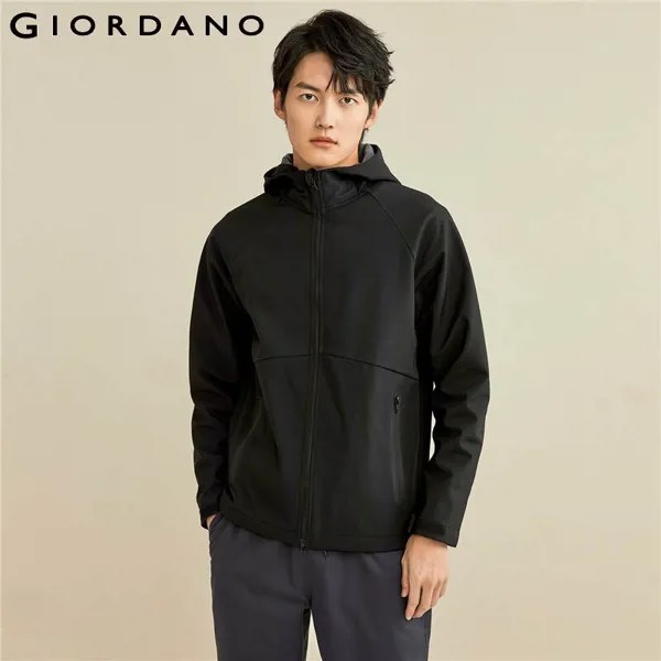 Giordano мужские куртки из флиса с рукавами реглан куртка с капюшоном косыми карманами ветрозащитная теплая куртка с капюшоном s 01071677