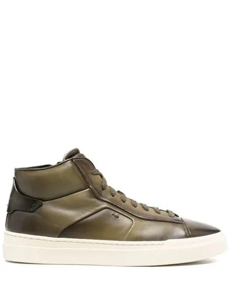 Santoni высокие кеды, зеленый