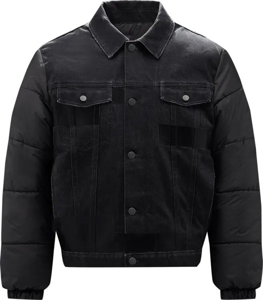 Пуховик MCQ Denim Puffer 'Darkest Black', черный