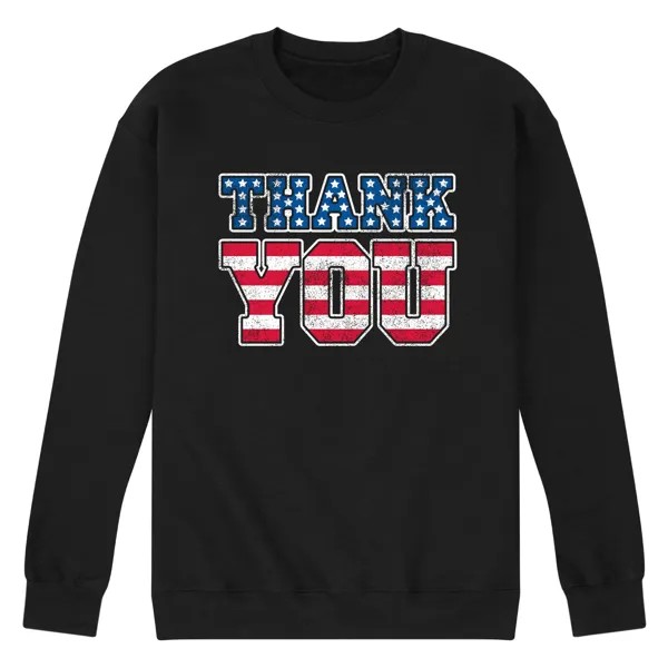 Мужской флисовый пуловер с изображением американского флага «Спасибо» Licensed Character