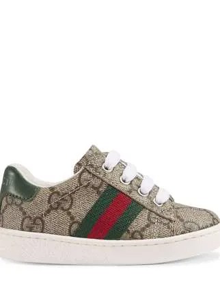 Gucci Kids кеды с узором GG Supreme