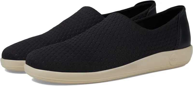 Кроссовки ECCO Soft 2.0 Slip-On Sneaker, цвет Black/Black