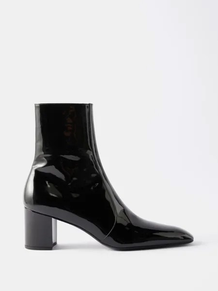 Xiv лакированные ботинки Saint Laurent, черный