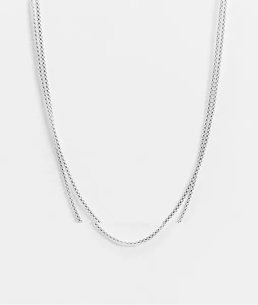 Тонкое многоярусное ожерелье-цепочка серебристого цвета ASOS DESIGN-Серебристый