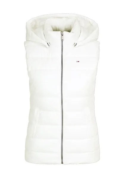 Жилет стеганый, капюшон, воротник стойка, женский TOMMY Jeans, цвет Ybr White