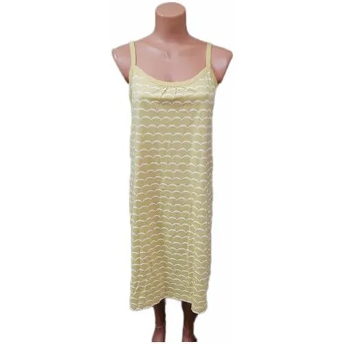 Сорочка Свiтанак средней длины, без рукава, трикотажная, размер 52, бежевый