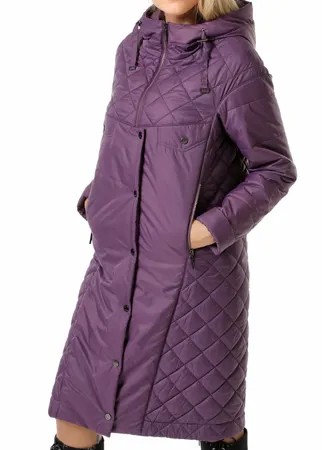 Утепленное пальто женское DizzyWay 19320 ежевика 44