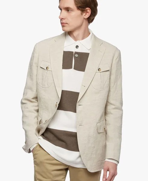 Льняная куртка Brooks Brothers, мягкий бежевый
