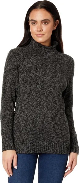 Хлопковые свитера Ragg Пуловер с воротником-воронкой L.L.Bean, цвет Darkest Gray