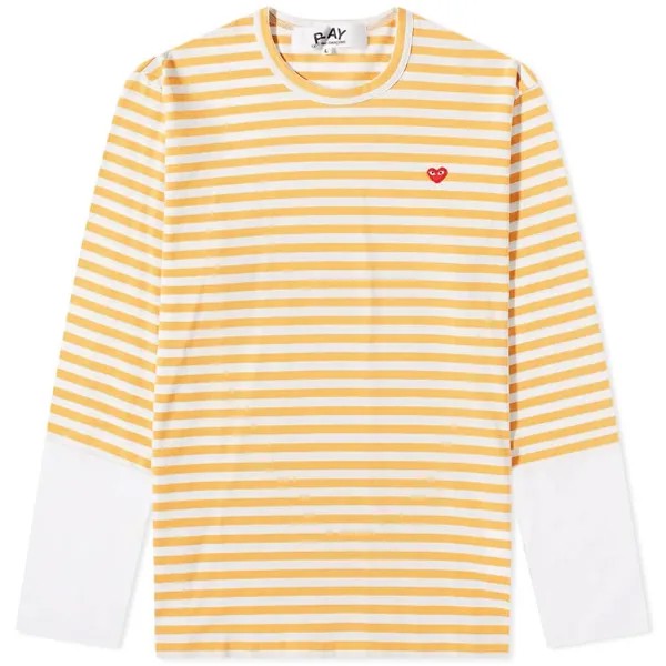 Футболка Comme des Garcons Play Long Sleeve Stripe Contrast Sleeve Te