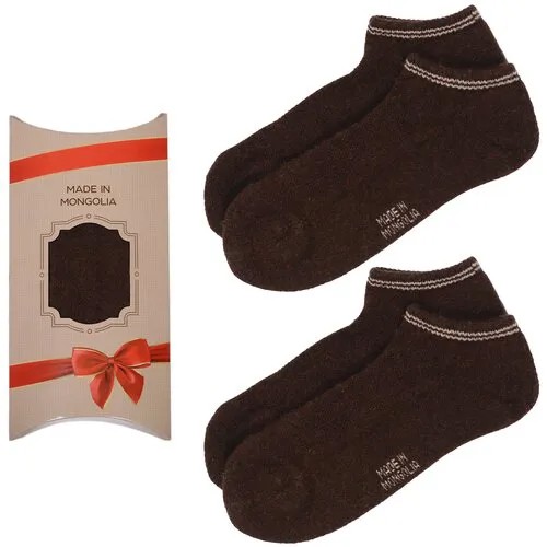 Носки  унисекс , 2 пары, подарочная упаковка, размер 40-42, коричневый