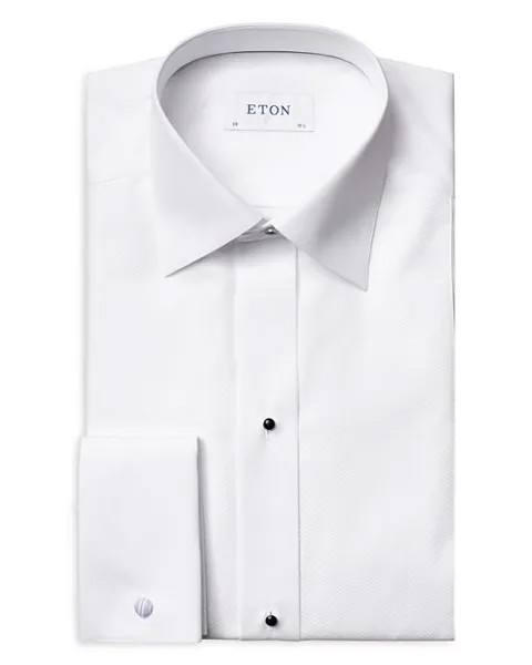 Современный крой Белый Пике&;eacute; Формальная рубашка Eton, цвет White