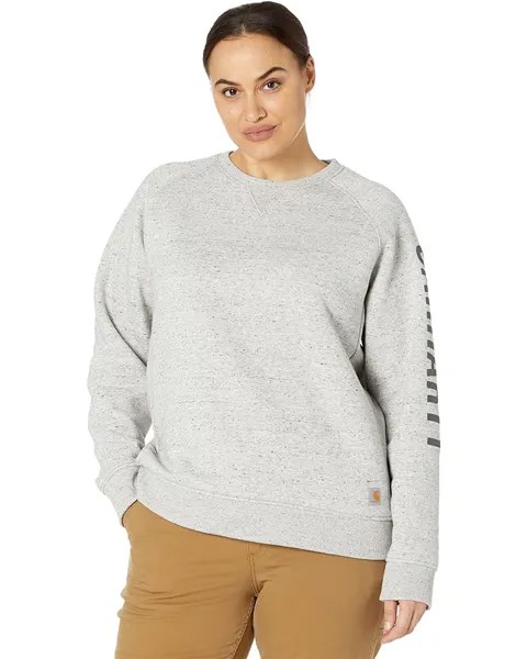 Толстовка Carhartt Relaxed Fit Midweight Crew Neck Block Logo Sleeve Graphic, цвет Asphalt Heather Nep
