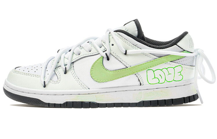 Кроссовки Nike Dunk Skateboarding Shoes Women's Low-top White/green, светло-зеленый