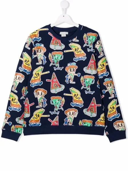 Stella McCartney Kids толстовка Pizza Skaters с графичным принтом