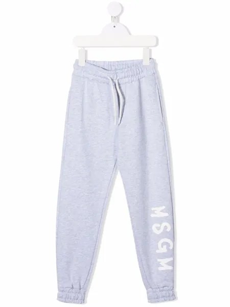 MSGM Kids зауженные спортивные брюки с логотипом