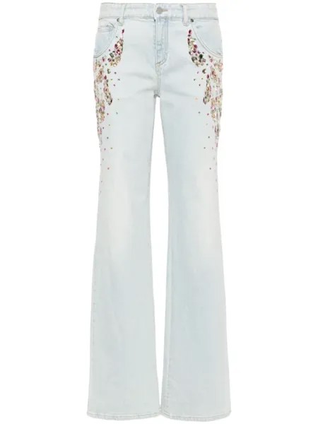 Прямые джинсы с кристаллами Blumarine, синий