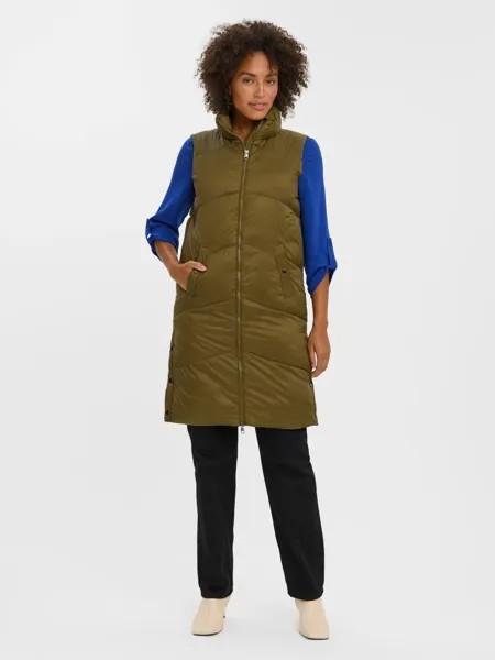 Утепленный жилет Vero Moda Lange Puffer Wattierte Übergangsjacke ohne Ärmel VMUPPSALA, оливковый