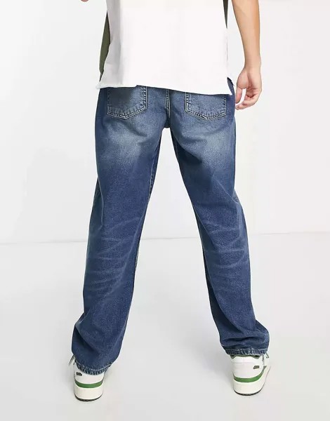 Мешковатые джинсы ASOS темно-синего цвета с насыщенным отливом