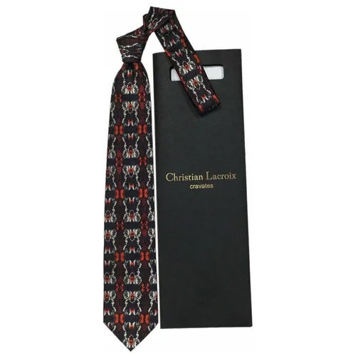 Галстук Christian Lacroix, натуральный шелк, широкий, для мужчин, черный