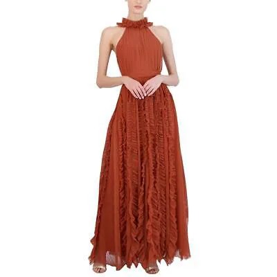 Женское длинное вечернее платье с оборками BCBGMAXAZRIA BHFO 3138