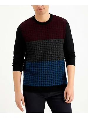 CLUBROOM Мужской черный свитер с круглым вырезом в ломаную клетку, классический крой, пуловер, свитер XXL
