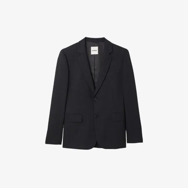Однобортный пиджак Legacy из эластичной шерсти Sandro, цвет noir / gris