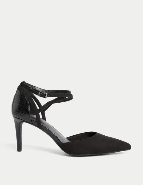 Туфли-лодочки на широком каблуке-шпильке Marks & Spencer, черный