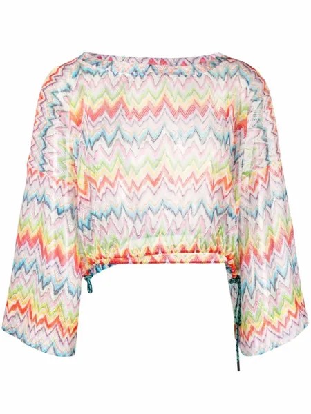 Missoni Home укороченный топ с узором зигзаг, оранжевый
