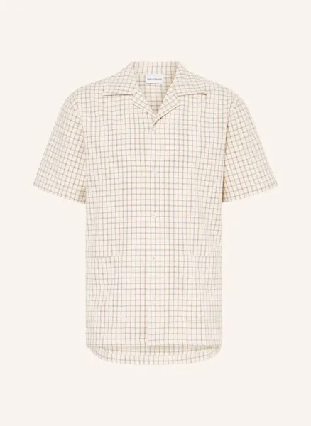 Рубашка с короткими рукавами la chemise carreaux comfort fit из шелка Drôle De Monsieur, экрю