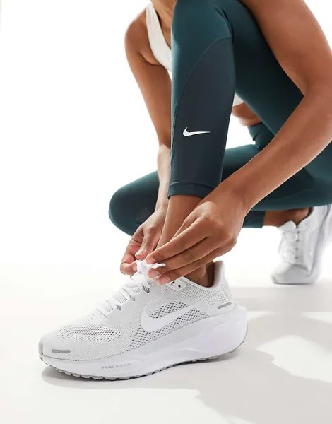 Nike Running – Zoom Pegasus 41 – Бело-платиновая спортивная обувь