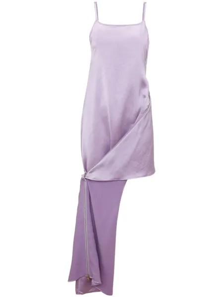 JW Anderson платье с жатым эффектом, фиолетовый